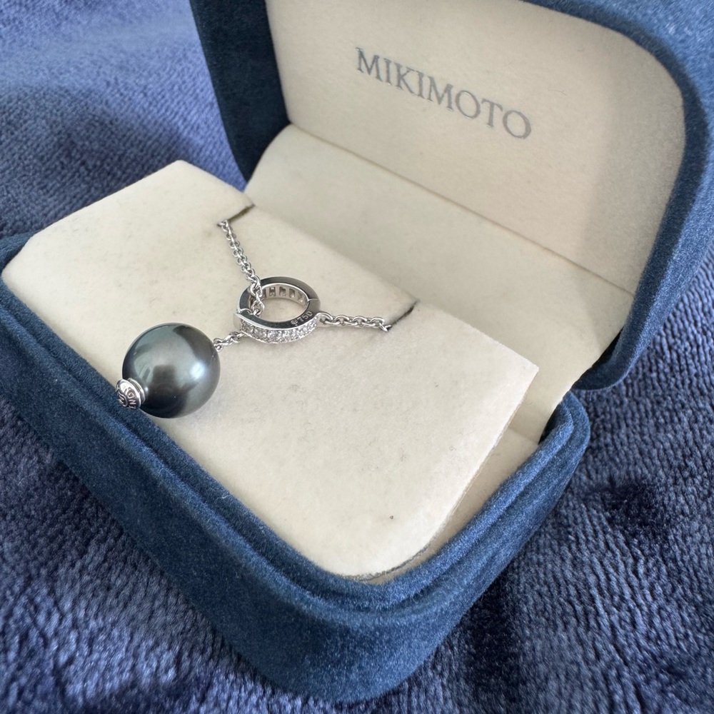 Mikimoto Pearls in Motion Black South Sea Pearl Necklace - 18K WG & Diamonds